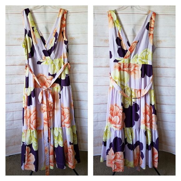 Maeve Floral Maxi Dress - Orange, Purple, Yellow - Picture 5 of 13